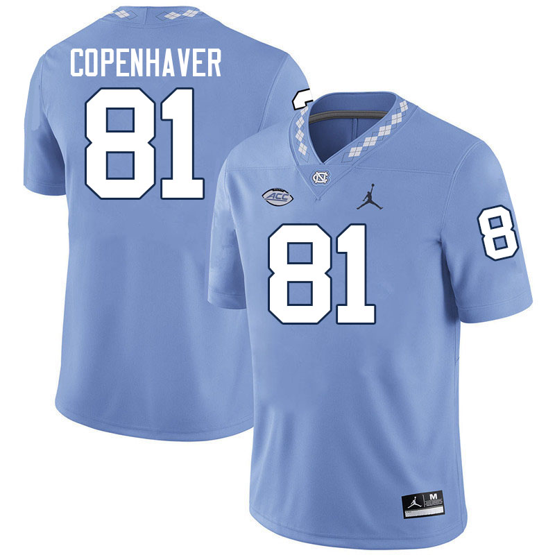 #81 John Copenhaver North Carolina Tar Heels Jerseys,Apparels,Uniforms Stitched-Carolina Blue